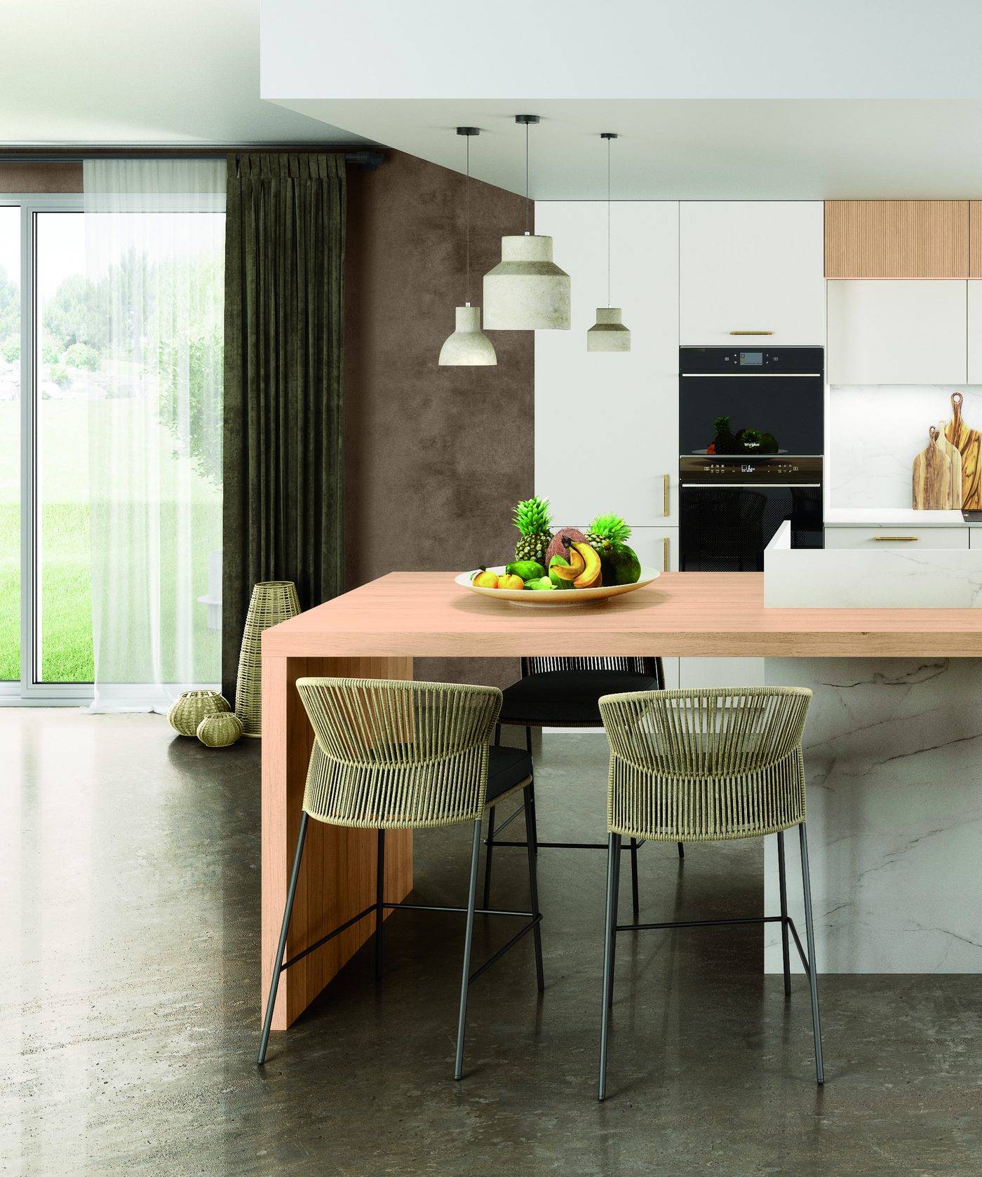 Cuisine Oléron et Idao d’esprit scandinave, blanc et bois